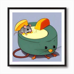 Pop Art Print | Mouse On Top Of An Imaginary Bowl Shaped Mouse Art Print