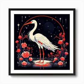 White Stork Art Print