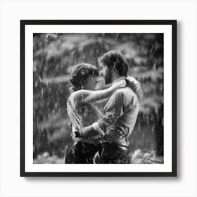 Lovers Rain Art Print