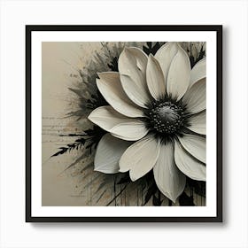 Black And White Flower Art Print