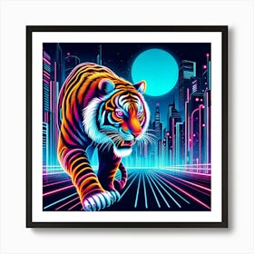 Neon Tiger 4 Art Print