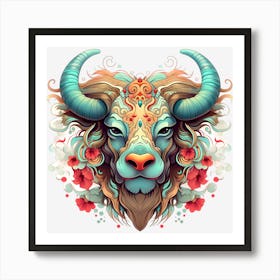 Floral Minotaur Art Print