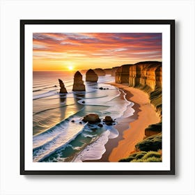 Twelve Apostles Australia Cubism Art Art Print