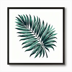 Tropical green palm leaf 2 Art Print