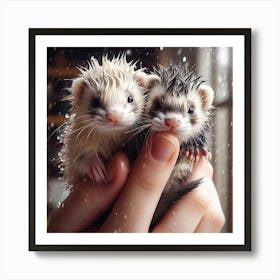 Cute Ferrets Art Print