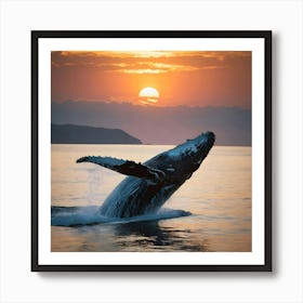 Humpback Whale At Sunset 2 Art Print