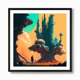 Futuristic City 1 Art Print