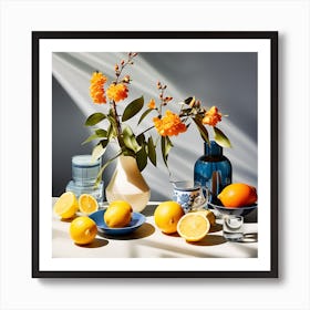 Table With Lemons Art Print
