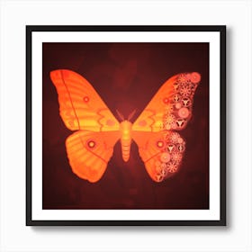 Mechanical Butterfly The Nudaurelia Dione On A Dark Red Background Art Print