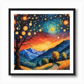 Starry night Art Print