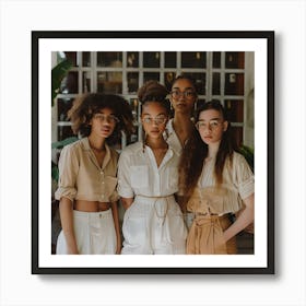 Four Young Women Posing Art Print