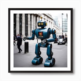 Robot On The Street 14 Art Print
