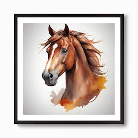 Horse Head Watercolor Art Print