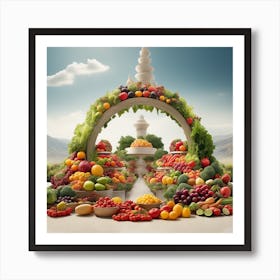 Fruit And Vegetable Display Art Print