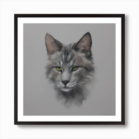 Grey Tabby Cat Art Print