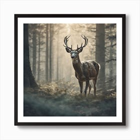 Deer In The Forest 198 Art Print