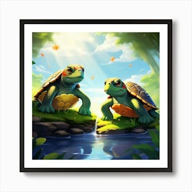 Couple of turtles 1 Art Print