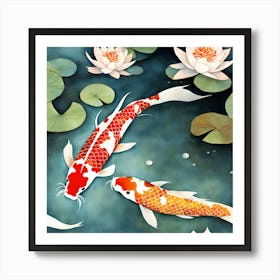 Two Koi Art Print