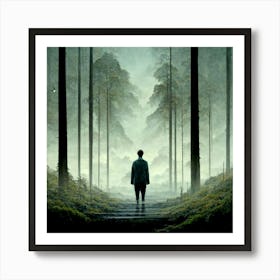 Man In The Forest Art Print