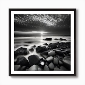 Black And White Seascape 10 Art Print