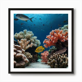 Default Aquarium With Coral Fish 0 Art Print