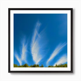 Wispy Cloudscape Square Art Print