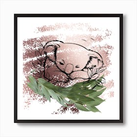 Koala sleeping In The Dark Art Print