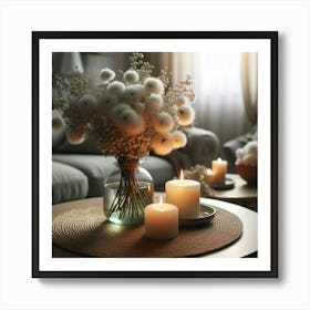 Living Room With Candles 1 Art Print