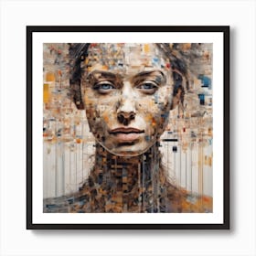 An Abstract Portrait Where Intricate Mathematical Algorithms Art Print