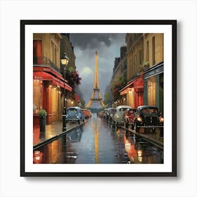 Rainy Night In Paris Art Print 2 Art Print