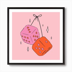 Heart Dice Art Print