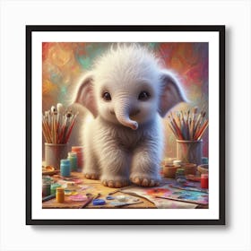 Little Artist Elephant 2 Art Print