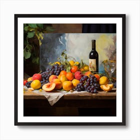 Fruit And Wine Art Print