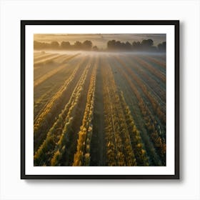 Sunrise Over A Wheat Field Art Print