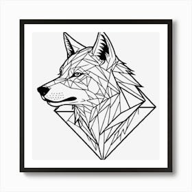 Geometric Wolf Head 3 Art Print