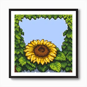 Sunflower Pixel Art Art Print