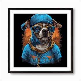 Hip Hop Dog Art Print