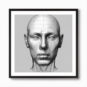 3d Head Model 6 Art Print