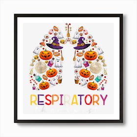 Respiratory Therapist Lung Ghost Halloween Pumpkin Spooky Art Print