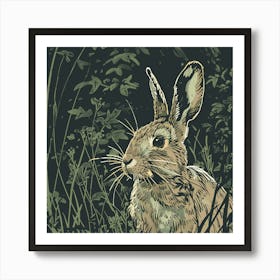 Rabbit In The Grass Art Print