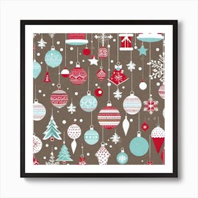 Christmas Tree Ornaments Art Print