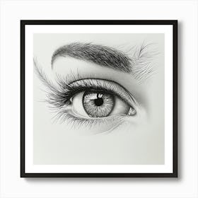 Pencil Drawing Of A Woman'S Eye Art Print