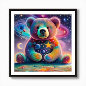 Teddy Bear In Space 14 Art Print