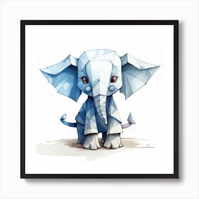 Origami Elephant Art Print