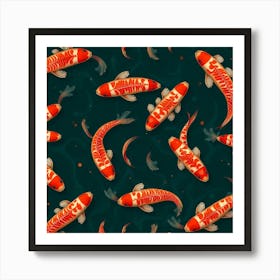 Koi Fish Seamless Pattern 2 Art Print