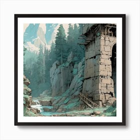 Castle In The Mountains Art Print