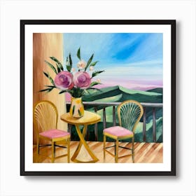 Balcony Table And Chairs 2 Art Print