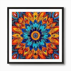 Mandala, Psychedelic Flower, Paisley Explosion A Vibrant Tapestry With A Dense Paisley Pattern Use A Variety Of Colors Art Print