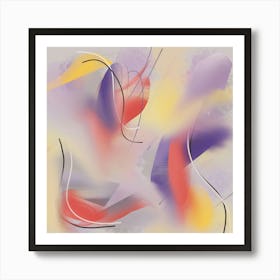 Happy Flow Abstract Square Art Print