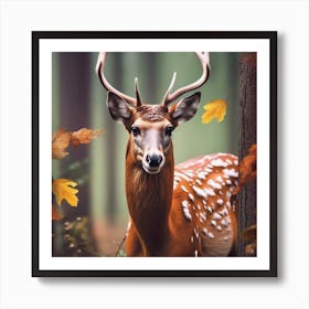 Deer In The Forest 2 Art Print